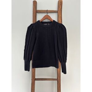 Lauren Ralph Lauren Sweater Women's Navy Blue, pUff Sleeves. Size SP